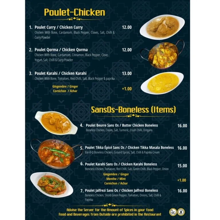 Restaurant menu 786 Restaurant Halal
