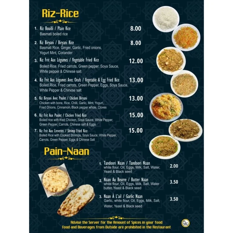 Restaurant menu 786 Restaurant Halal