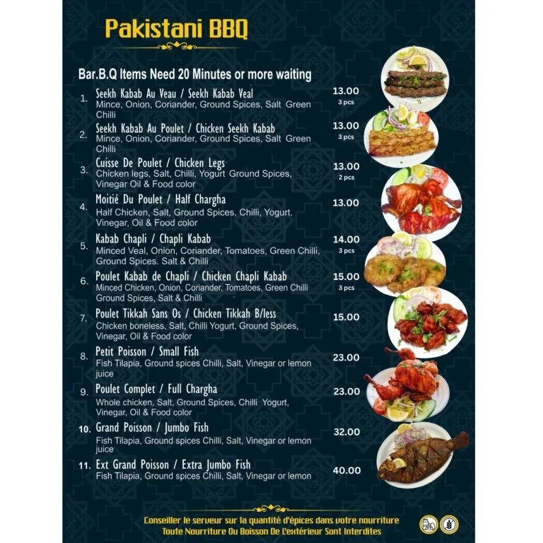 Restaurant menu 786 Restaurant Halal