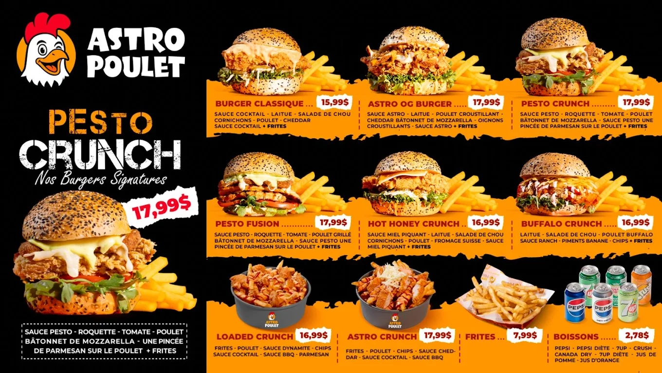 Astro Poulet menu item 1