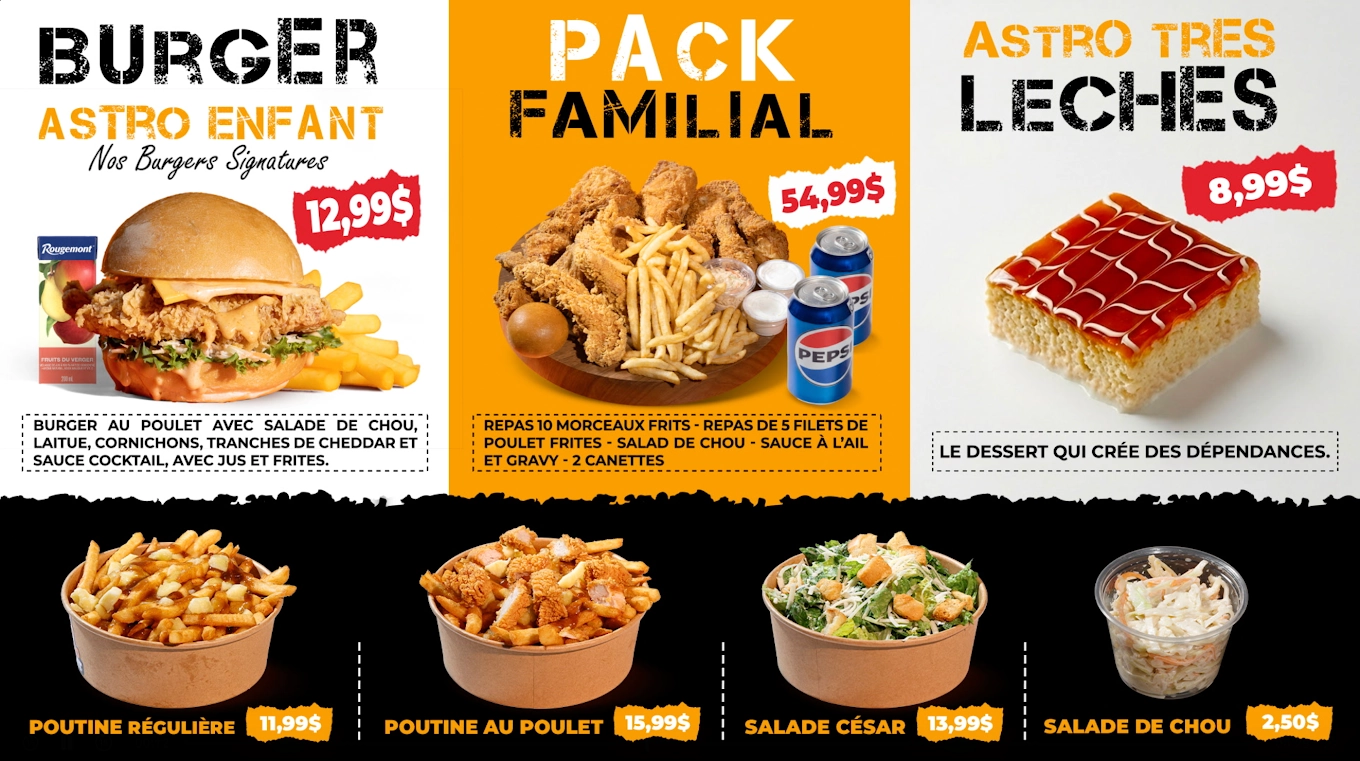 Astro Poulet menu item 2