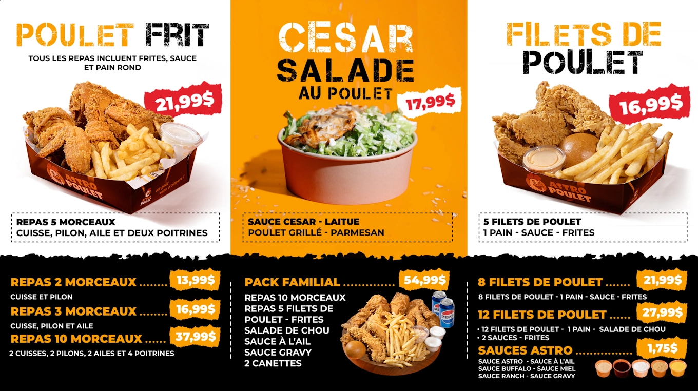 Astro Poulet menu item 3