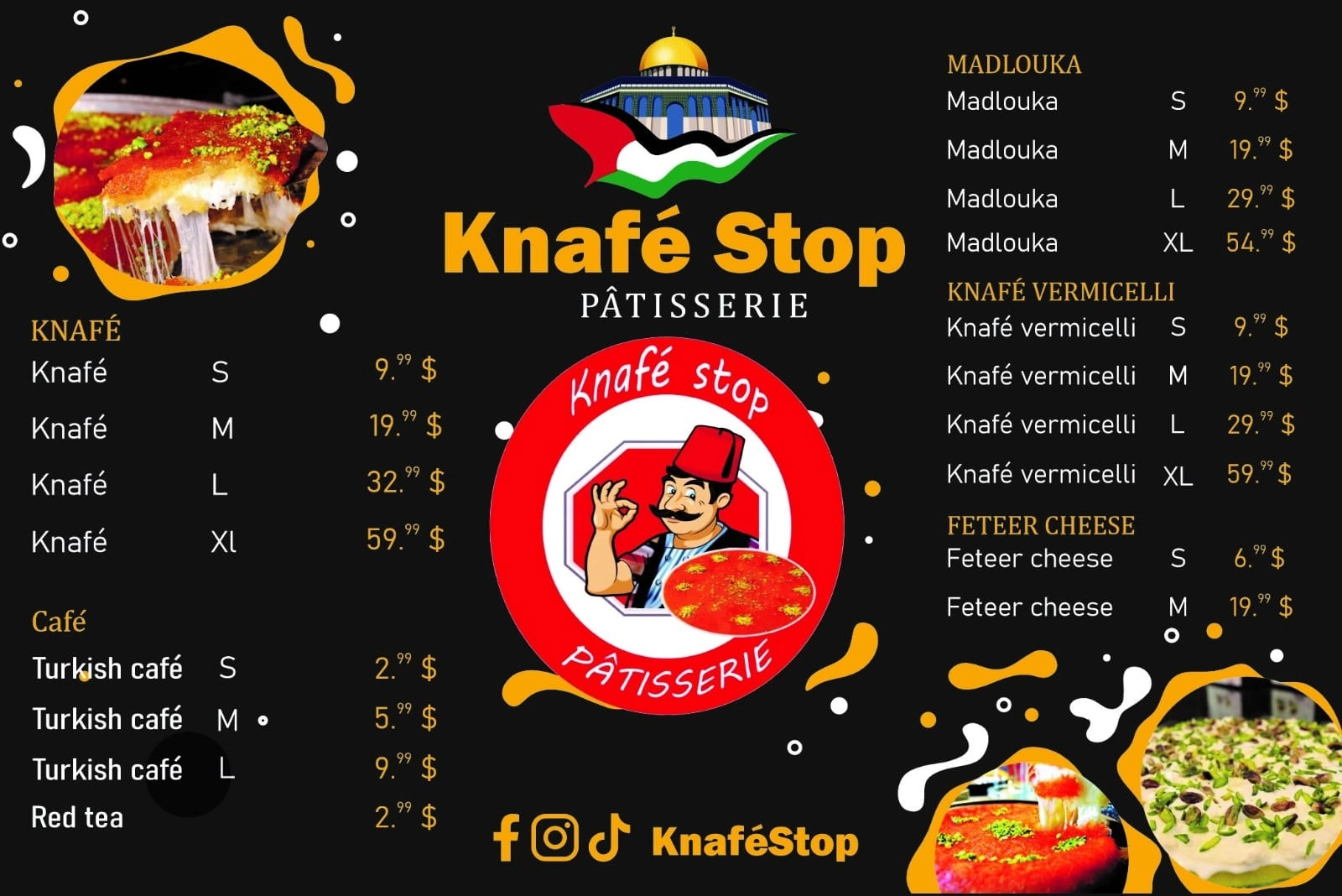 Knafe Stop menu item 1